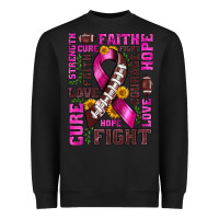 Black breast cancer american football ribbon love cure fight bbs Heavyweight Sweatshirt - BundleAndBundleShop