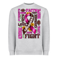 Heather Grey breast cancer american football ribbon love cure fight bbs Heavyweight Sweatshirt - BundleAndBundleShop
