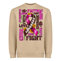 Breast Cancer American Football Ribbon Love Cure Fight Bbs Heavyweight Sweatshirt | Teevron