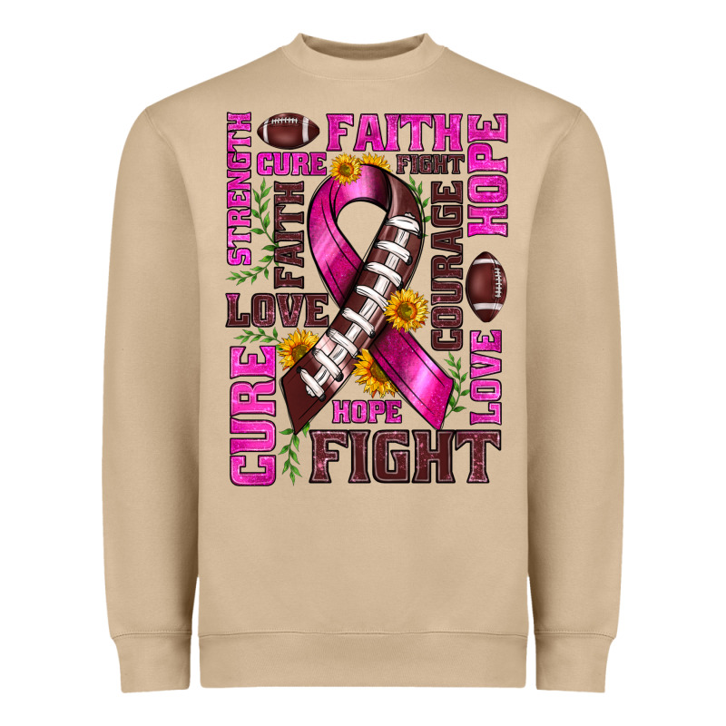 Breast Cancer American Football Ribbon Love Cure Fight Bbs Heavyweight Sweatshirt by BundleAndBundleShop | Teevron