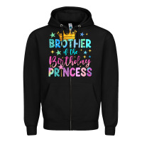 Black brother of the birthday princess Zipper Hoodie - NancyCooperArtShop