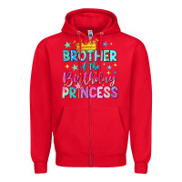 Red brother of the birthday princess Zipper Hoodie - NancyCooperArtShop