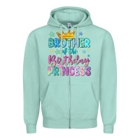 Seafoam brother of the birthday princess Zipper Hoodie - NancyCooperArtShop