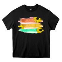 Black Colored Triple Sunflower Brush Strokes Heavy Core Tee - Bettercallsaul