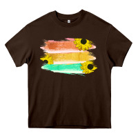 Chocolate Brown Colored Triple Sunflower Brush Strokes Heavy Core Tee - Bettercallsaul
