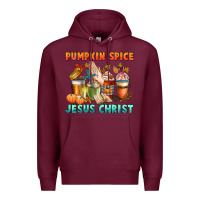 Burgundy pumpkin spice and jesus christ Premium Hoodie - CowGirlArtShop