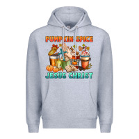 Heather Grey pumpkin spice and jesus christ Premium Hoodie - CowGirlArtShop