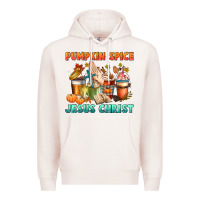 Pale Pink pumpkin spice and jesus christ Premium Hoodie - CowGirlArtShop