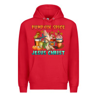 Red pumpkin spice and jesus christ Premium Hoodie - CowGirlArtShop