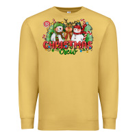 Antique Gold christmas crew polar bear reindeer and snowman Premium Sweatshirt - CowGirlArtShop