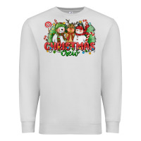 Dove Grey christmas crew polar bear reindeer and snowman Premium Sweatshirt - CowGirlArtShop