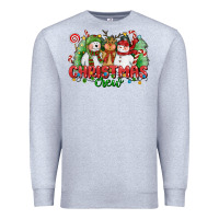 Heather Grey christmas crew polar bear reindeer and snowman Premium Sweatshirt - CowGirlArtShop
