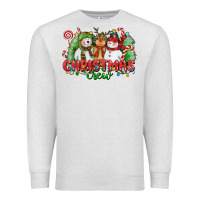 Oatmeal Heather christmas crew polar bear reindeer and snowman Premium Sweatshirt - CowGirlArtShop