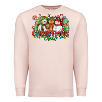 Pale Pink christmas crew polar bear reindeer and snowman Premium Sweatshirt - CowGirlArtShop