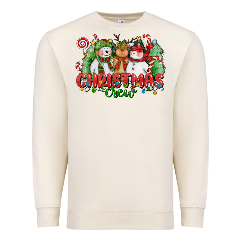 Christmas Crew Polar Bear Reindeer And Snowman Premium Sweatshirt by CowGirlArtShop | Teevron