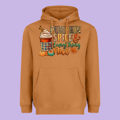 Pumpkin Spice And Everything Nice Heavyweight Hoodie Designed By Cowgirlartshop