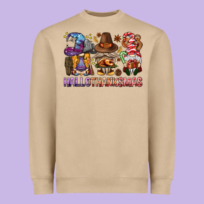 Hallothanksmas Gnomies Bbs Heavyweight Sweatshirt Designed By Bundleandbundleshop
