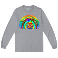 Heather Grey LGBTQ Pride Gnome Rainbow Long Sleeve Tee - BundleAndBundleShop