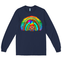 Navy LGBTQ Pride Gnome Rainbow Long Sleeve Tee - BundleAndBundleShop