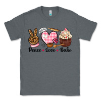 Charcoal Heather peace love bake Classic Tee - NancyCooperArtShop