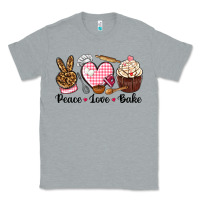 Heather Grey peace love bake Classic Tee - NancyCooperArtShop