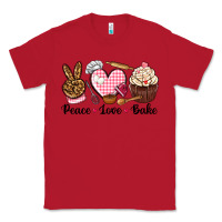Red peace love bake Classic Tee - NancyCooperArtShop