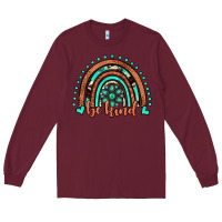 Burgundy be kind western turquoise rainbow Long Sleeve Tee - JahusDesignShop