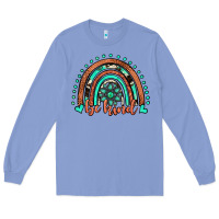 Colony Blue be kind western turquoise rainbow Long Sleeve Tee - JahusDesignShop