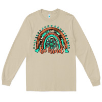 Mushroom be kind western turquoise rainbow Long Sleeve Tee - JahusDesignShop