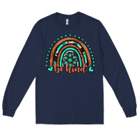 Navy be kind western turquoise rainbow Long Sleeve Tee - JahusDesignShop