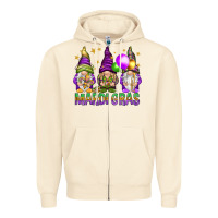 Sandshell Mardi Gras crew with gnomes Zipper Hoodie - NancyCooperArtShop