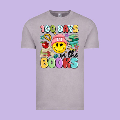100 Days In The Books Vintage Tee Designed By Maliassmallbusiness