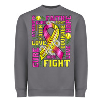 Storm breast cancer softball ribbon love cure fight bbs Heavyweight Sweatshirt - BundleAndBundleShop