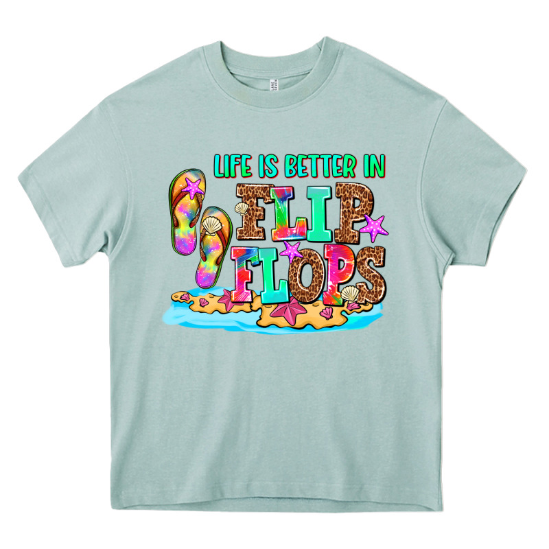 Life Is Better In Flip Flops Heavy Core Tee by AdoDesignShop | Teevron