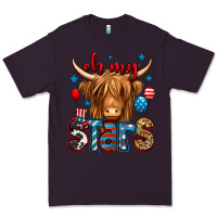 Plum oh my stars 4th of july shaggy cow Premium Tee - Jasminsmagicworld