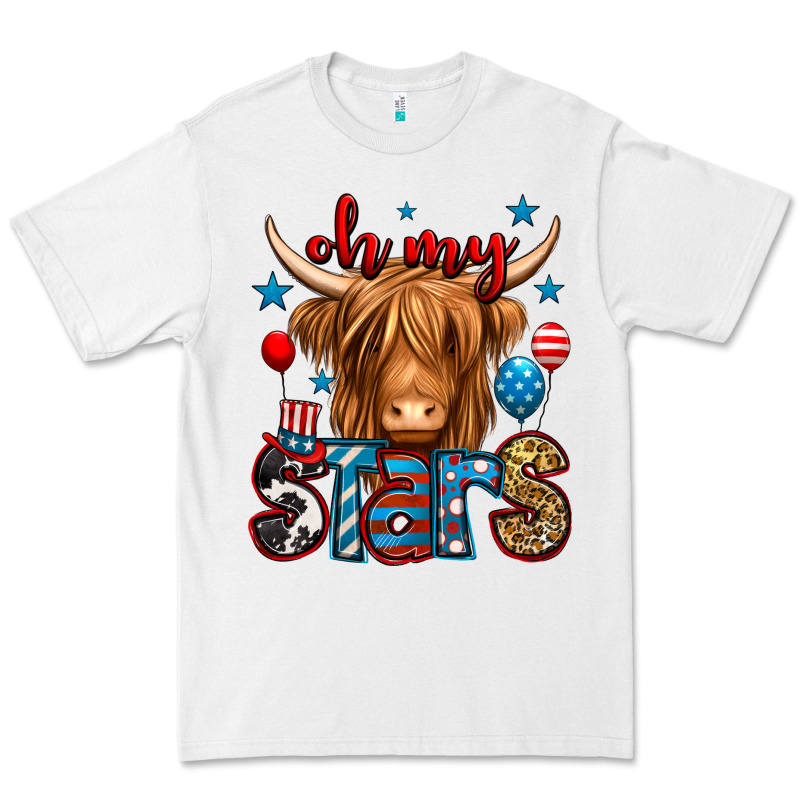 Oh My Stars 4th Of July Shaggy Cow Premium Tee by Jasminsmagicworld | Teevron