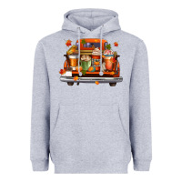 Heather Grey coffee cups truck Heavyweight Hoodie - CowGirlArtShop