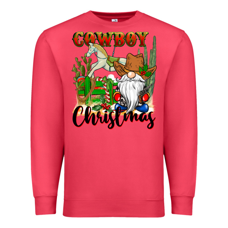 Cowboy Christmas Gnome Premium Sweatshirt by CowGirlArtShop | Teevron