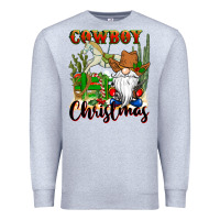 Heather Grey cowboy christmas gnome Premium Sweatshirt - CowGirlArtShop
