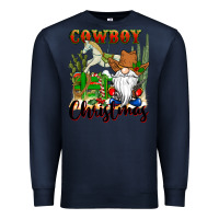 Navy cowboy christmas gnome Premium Sweatshirt - CowGirlArtShop
