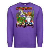 Purple cowboy christmas gnome Premium Sweatshirt - CowGirlArtShop