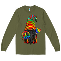 Army Green LGBTQ+ Pride Gnome With Candy Long Sleeve Tee - BundleAndBundleShop