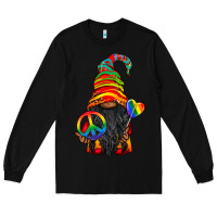 Black LGBTQ+ Pride Gnome With Candy Long Sleeve Tee - BundleAndBundleShop