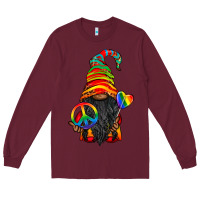 Burgundy LGBTQ+ Pride Gnome With Candy Long Sleeve Tee - BundleAndBundleShop
