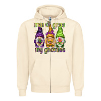 Sandshell Mardi Gras with my gnomes Zipper Hoodie - NancyCooperArtShop