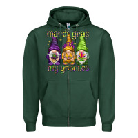 Sports Green Mardi Gras with my gnomes Zipper Hoodie - NancyCooperArtShop