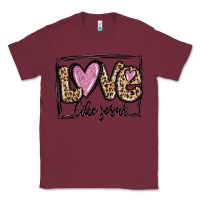 Burgundy love like jesus Classic Tee - MaliasSmallBusiness