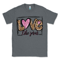 Charcoal Heather love like jesus Classic Tee - MaliasSmallBusiness