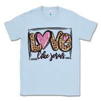 Dusty Blue love like jesus Classic Tee - MaliasSmallBusiness