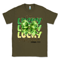 Army Green Not Lucky Simply Blessed Classic Tee - CowhideDigitalArt